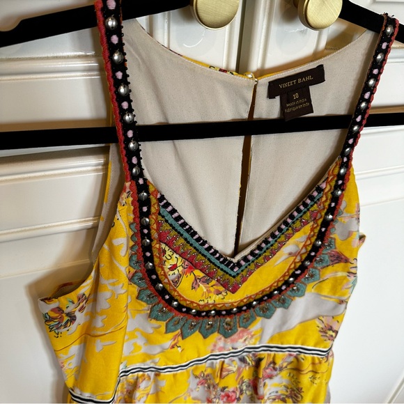 Anthropologie Vineet Bahl Varennes Women’s Yellow Floral Formal Maxi Dress 10 - Picture 7 of 12